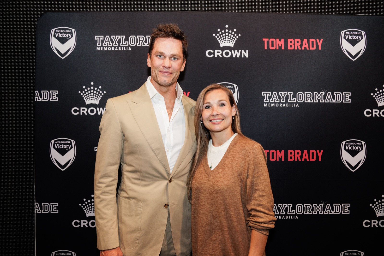 Sarka with Tom Brady in Melbourne